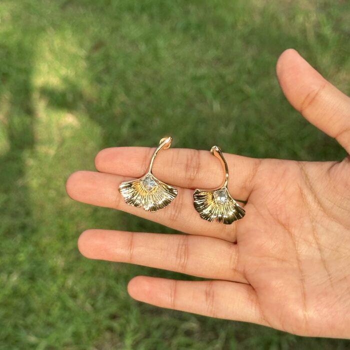 Gilded Ginkgo Studs - Image 2