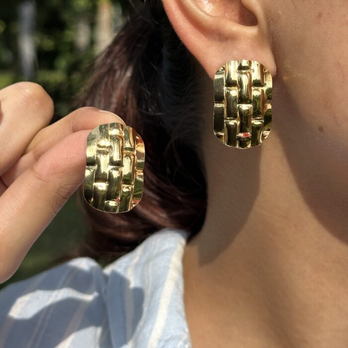 Braided Panel Earrings - Image 1