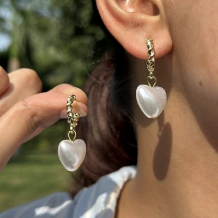 Pearl Heart Earrings