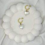 Pearl Heart Earrings - Image 3