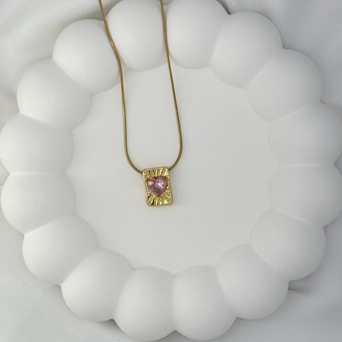 Blush Heart Necklace - Image 3