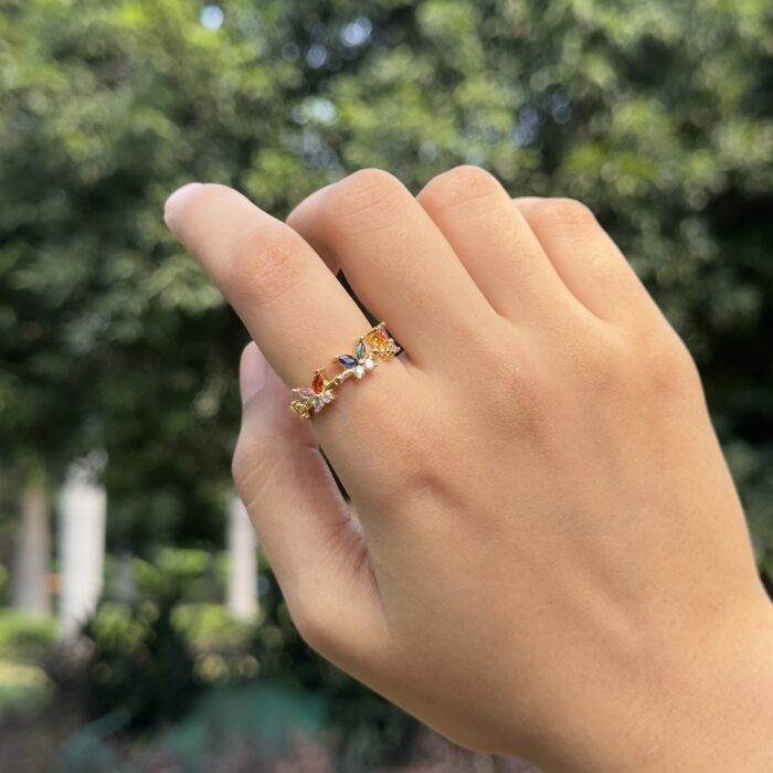 Rainbow Petal Ring - Image 1