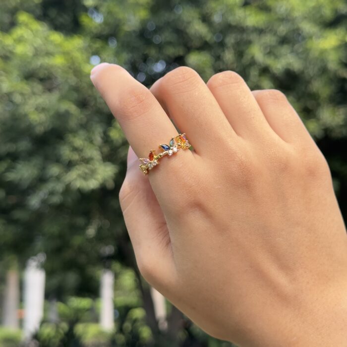 Rainbow Petal Ring - Image 3