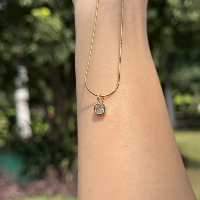 Cushion Bezel Necklace - Image 1