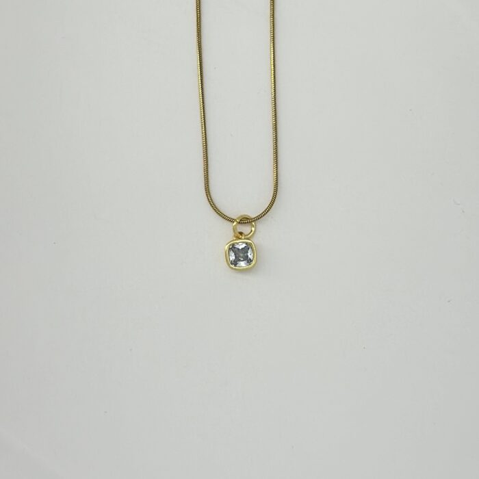 Cushion Bezel Necklace - Image 4