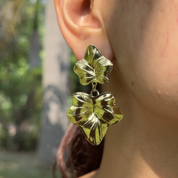 Ruffle Petal Drop Earrings - Image 2