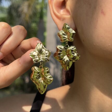 Ruffle Petal Drop Earrings