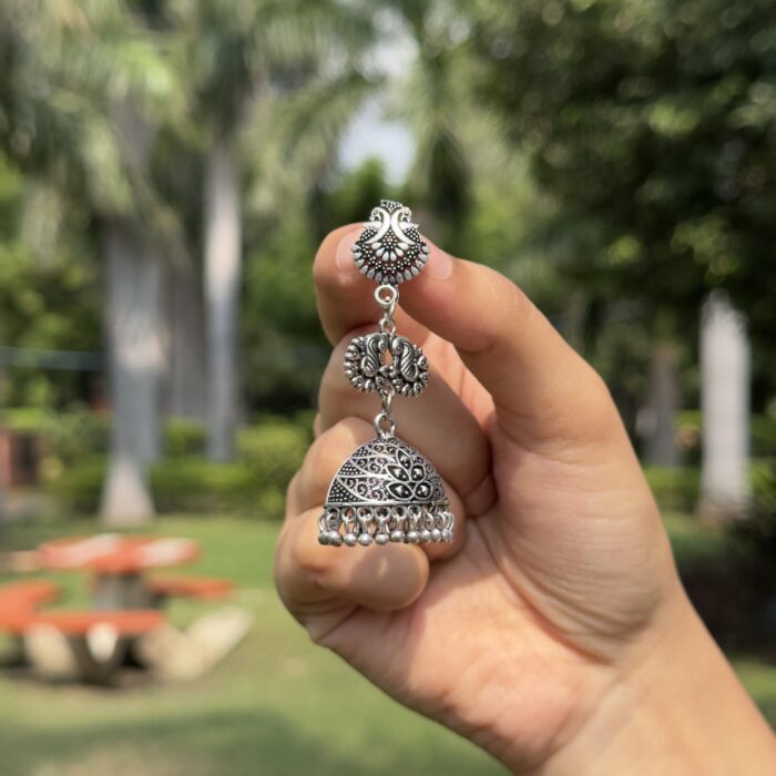 Tiered Oxidized Jhumka - Image 3