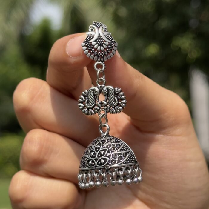 Tiered Oxidized Jhumka - Image 5