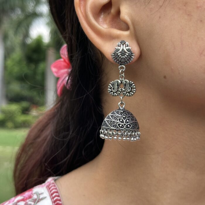 Tiered Oxidized Jhumka - Image 2