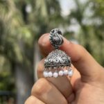 Peacock Pearl Jhumkas - Image 3