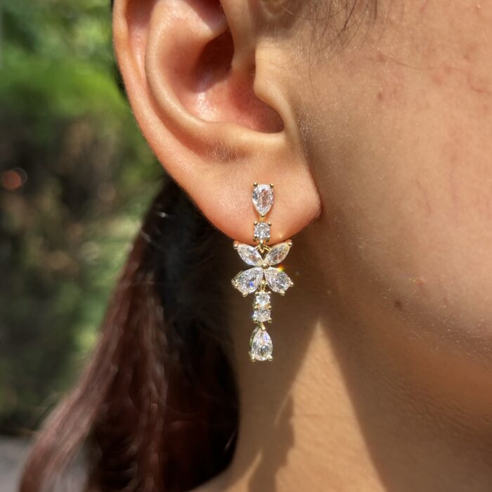 Crystal Flower Earrings - Image 2