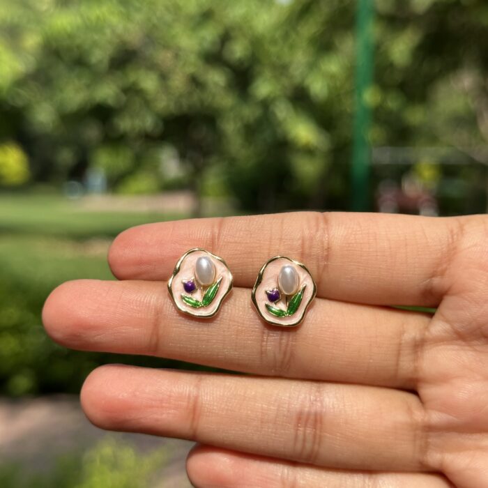 Tulip Enamel Earrings - Image 5