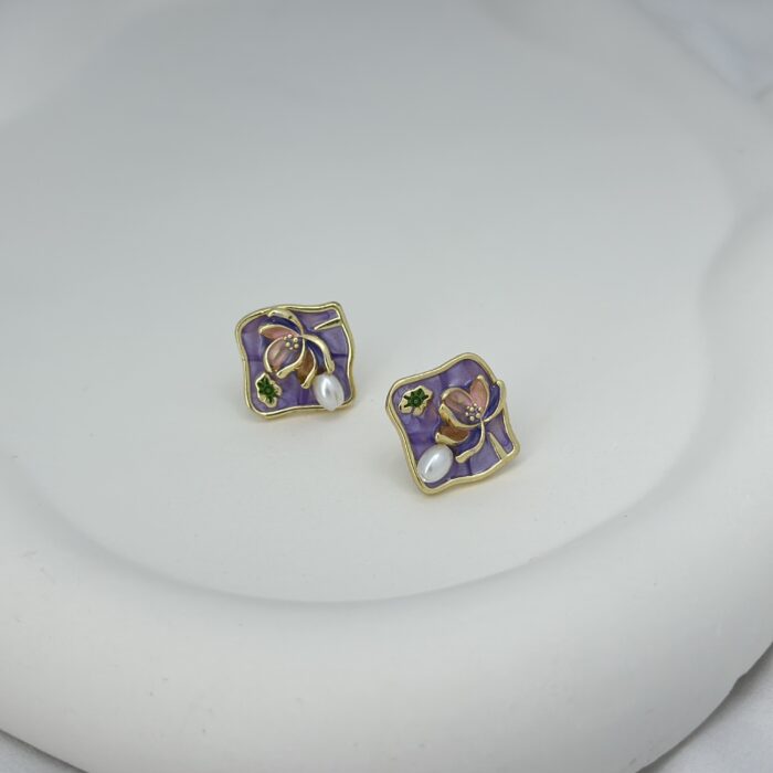 Lilac Lotus Studs - Image 3