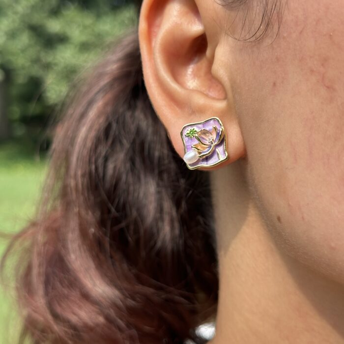 Lilac Lotus Studs - Image 5