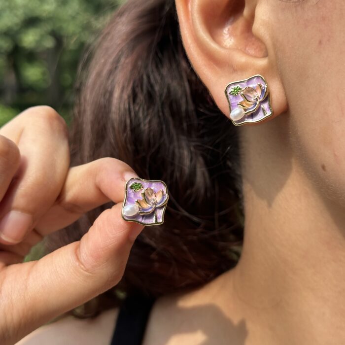 Lilac Lotus Studs - Image 1