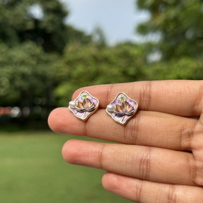 Lilac Lotus Studs - Image 6