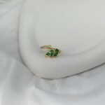 Emerald Leaf Wrap Ring - Image 4
