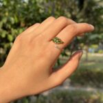 Emerald Leaf Wrap Ring