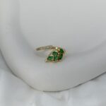 Emerald Leaf Wrap Ring - Image 7