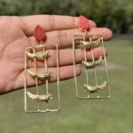 Red Bird Frame Earrings