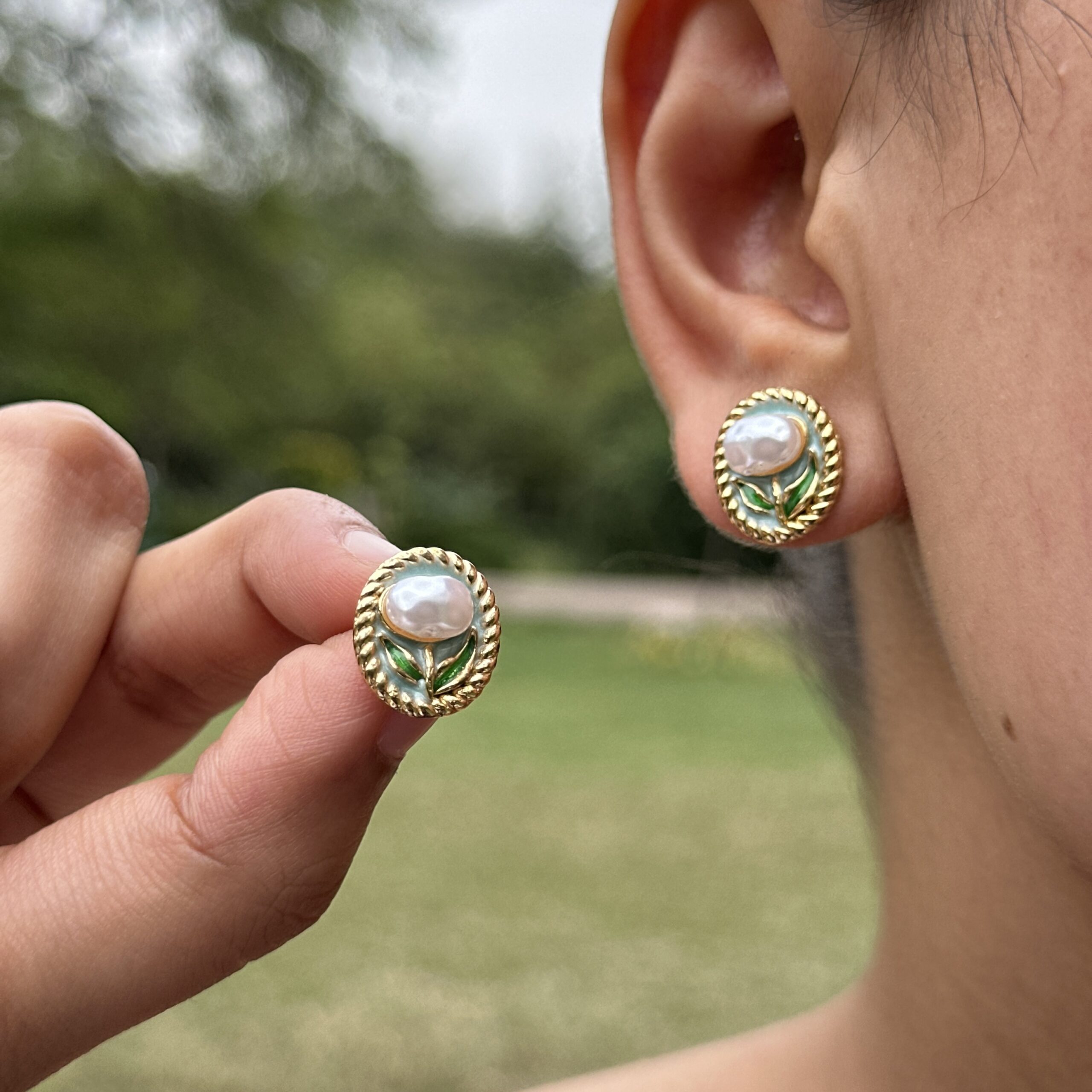 IMG_8920 Floral Dew Studs - Image 1